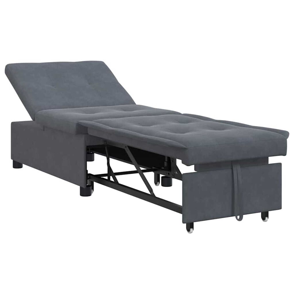 vidaXL Sofa Bed Dark grey 67 x 194 x 38 cm Velvet
