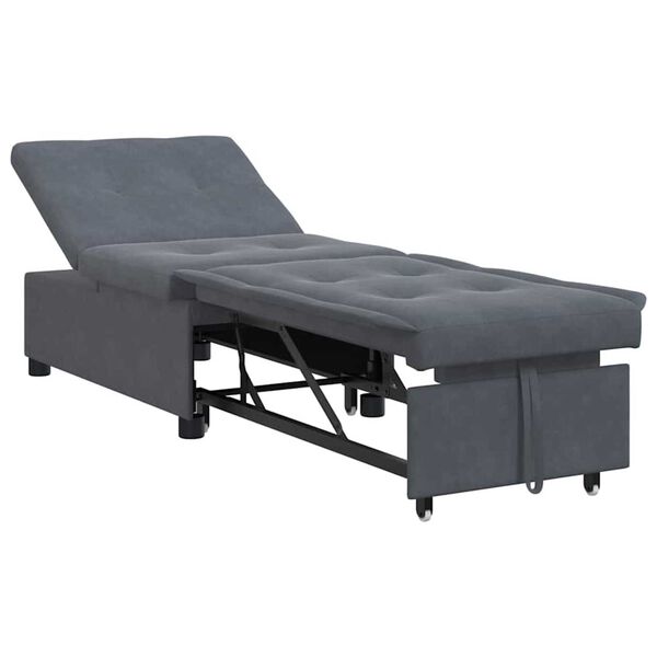 vidaXL Sofa Bed Dark grey 67 x 194 x 38 cm Velvet
