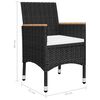 vidaXL 9 Piece Garden Dining Set Black