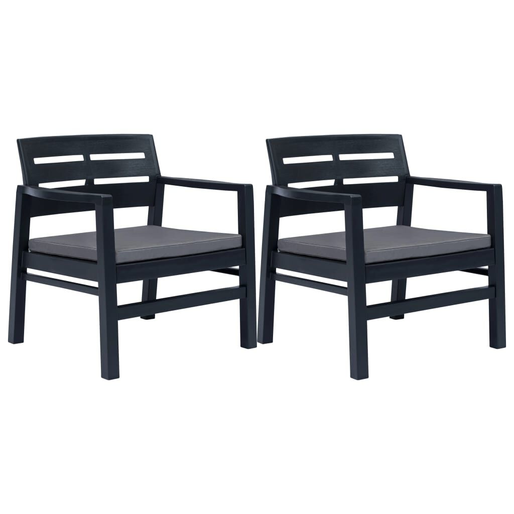 vidaXL 3 Piece Garden Lounge Set Plastic Anthracite