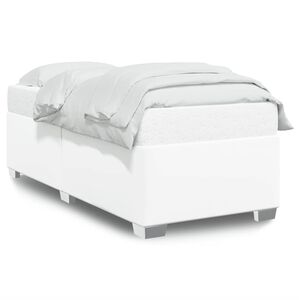vidaXL Bed Frame without Mattress White Twin Faux Leather