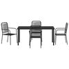vidaXL Garden Dining Set 5 pcs Black Powder-Coated Steel