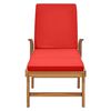 vidaXL Sun Lounger with Cushion Solid Teak Wood Red