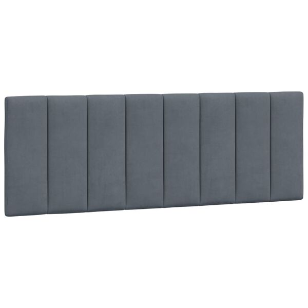 vidaXL Bed Frame with LED without Mattress "Hanko" Dark Grey 137x190 cm Velvet