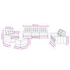 vidaXL 4 Piece Sofa Set with Cushions Dark Grey Fabric