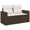 vidaXL 8 Piece Garden Sofa Set with Cushions Brown Poly Rattan