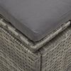vidaXL Convertible Sun Bed with Cushions Poly Rattan Dark Grey