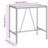 vidaXL Bar Table with Glass Top Grey 110x70x110 cm Poly Rattan
