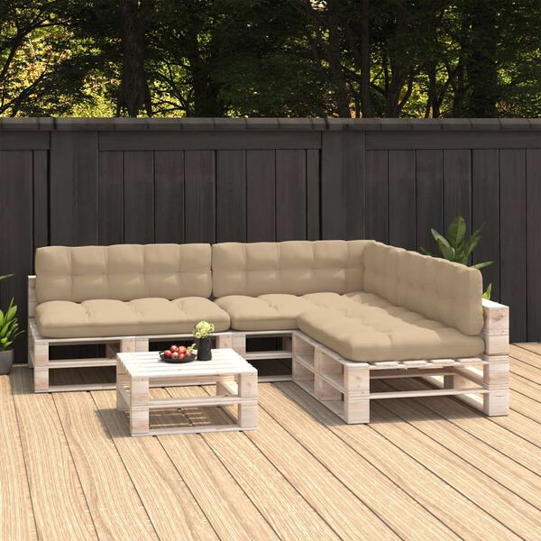 vidaXL Pallet Sofa Cushions 7 pcs Beige