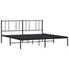 vidaXL Metal Bed Frame without Mattress with Headboard Black 193x203cm