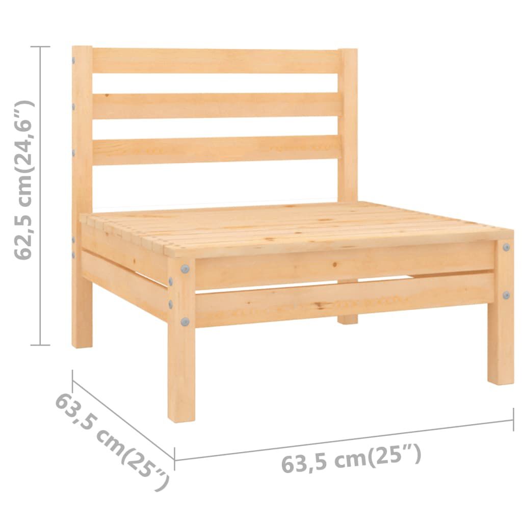 vidaXL Garden Middle Sofas 4 pcs Solid Pinewood