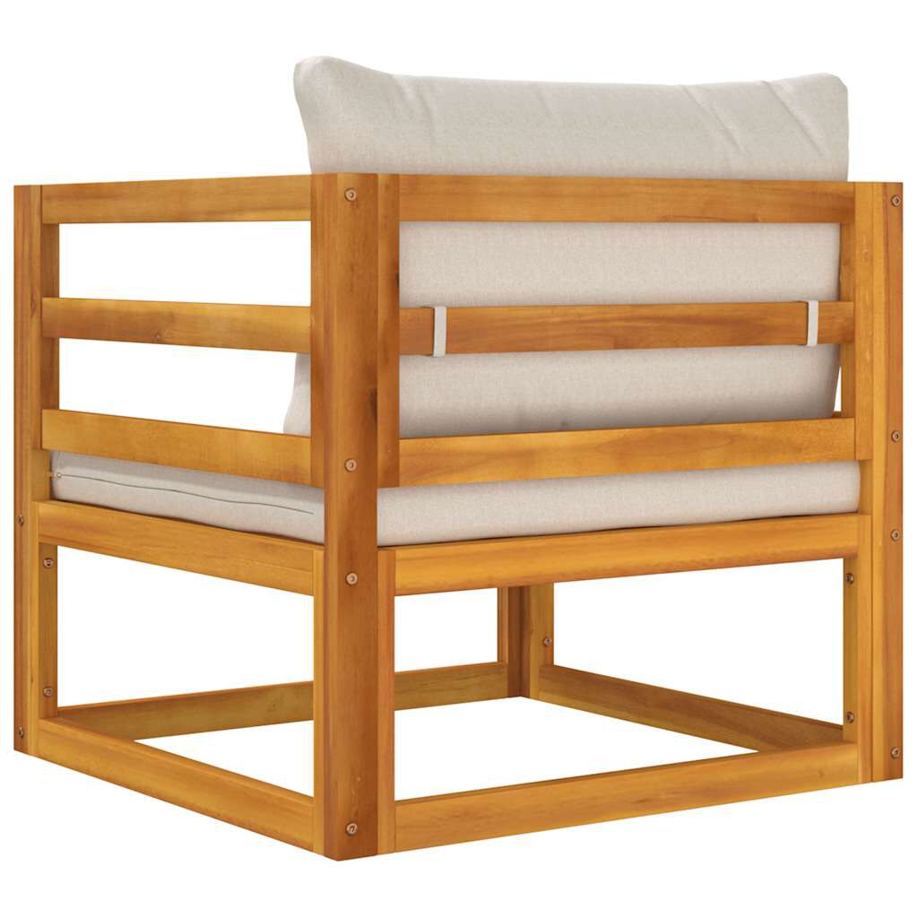 vidaXL Garden Chair with Light Grey Cushions Solid Wood Acacia