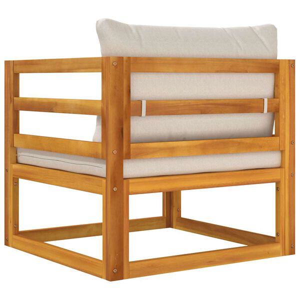 vidaXL Garden Chair with Light Grey Cushions Solid Wood Acacia