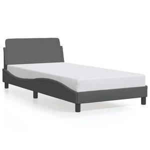 vidaXL Bed Frame "Dover" Dark Grey 100x190 cm Fabric