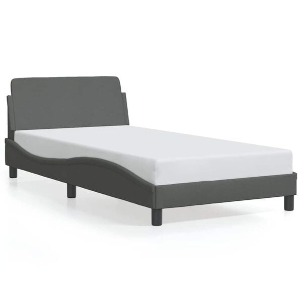 vidaXL Bed Frame "Dover" Dark Grey 100x190 cm Fabric