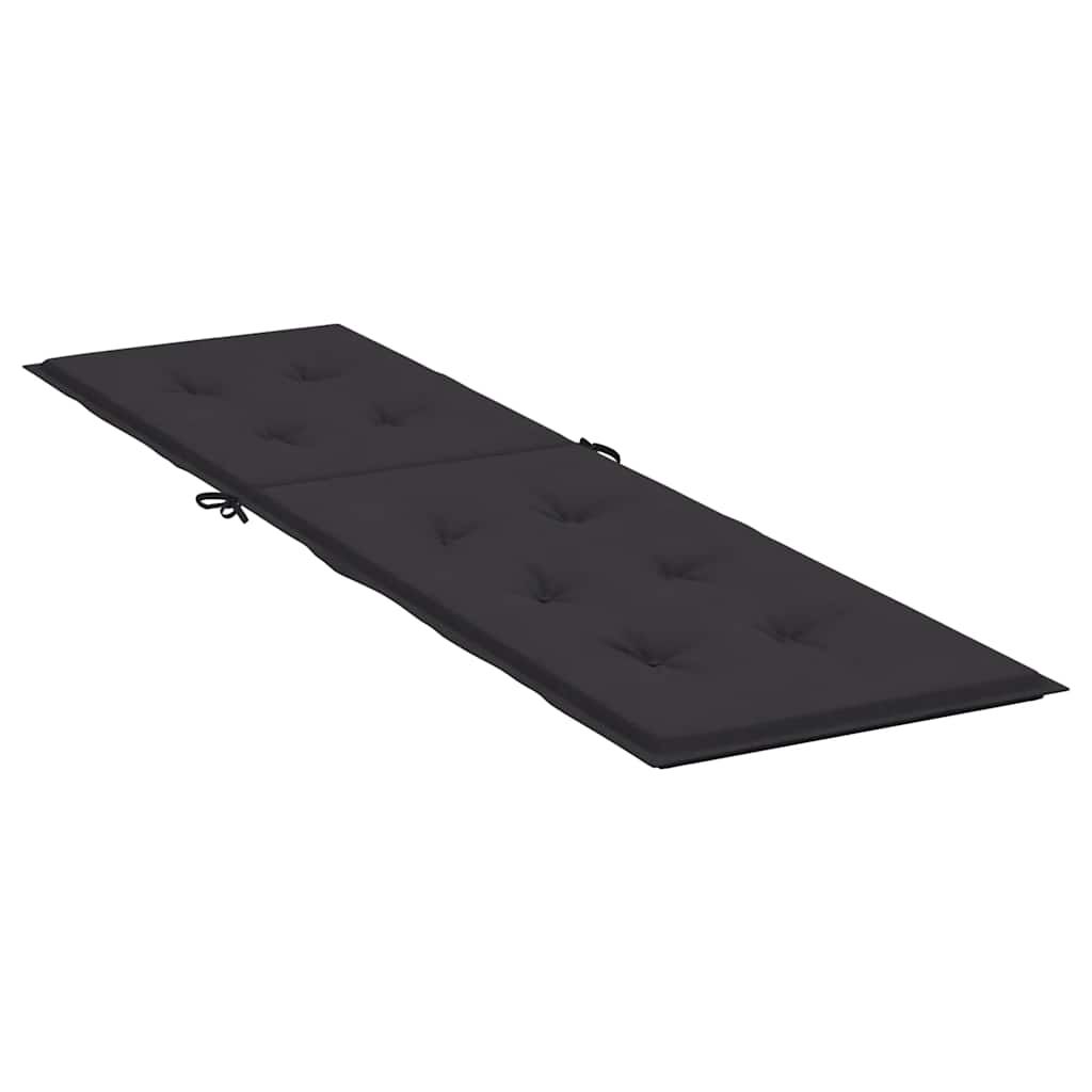 vidaXL Deck Chair Cushion Black (75+105)x50x4 cm