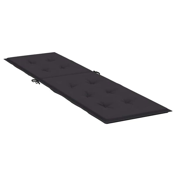 vidaXL Deck Chair Cushion Black (75+105)x50x4 cm