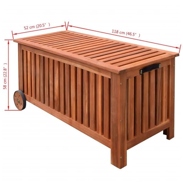 vidaXL Garden Storage Box 118x52x58 cm Wood