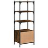 vidaXL Bookcase 3-Tier Smoked Oak 41x30x109.5 cm Engineered Wood