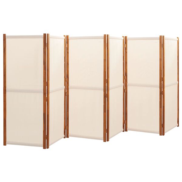 vidaXL 6-Panel Room Divider Cream White 420x180 cm