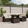 vidaXL 6 Piece Garden Sofa Set with Cushions Brown Poly Rattan