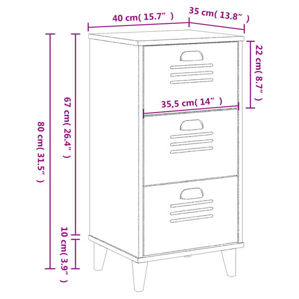 vidaXL Bedside Cabinet VIKEN Anthracite Grey Engineered Wood