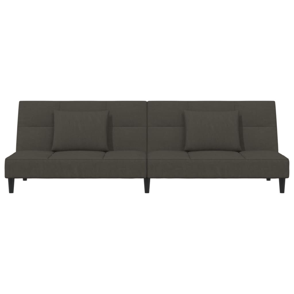vidaXL 2-Seater Sofa Bed with Two Pillows Dark Grey Velvet