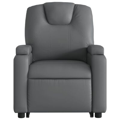 vidaXL Stand up Massage Recliner Chair Grey Faux Leather