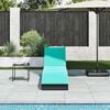 vidaXL Folding Sun Lounger with Cushion and Storage Black Poly Rattan