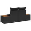 vidaXL Garden Sofa Black 184 x 62 x 85cm Poly Rattan