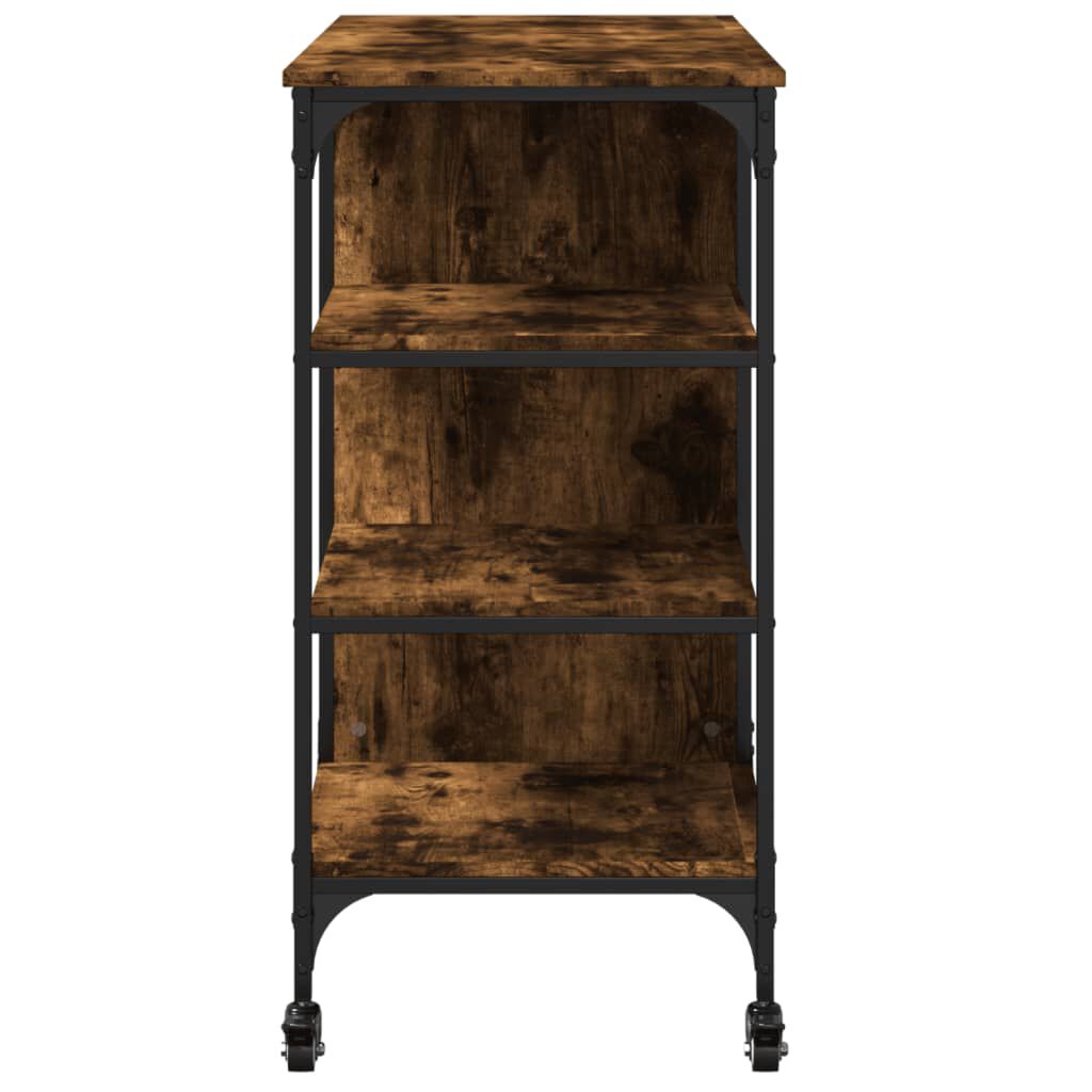 vidaXL Kitchen Trolley Smoked Oak 100x45x89.5 cm Engineered Wood