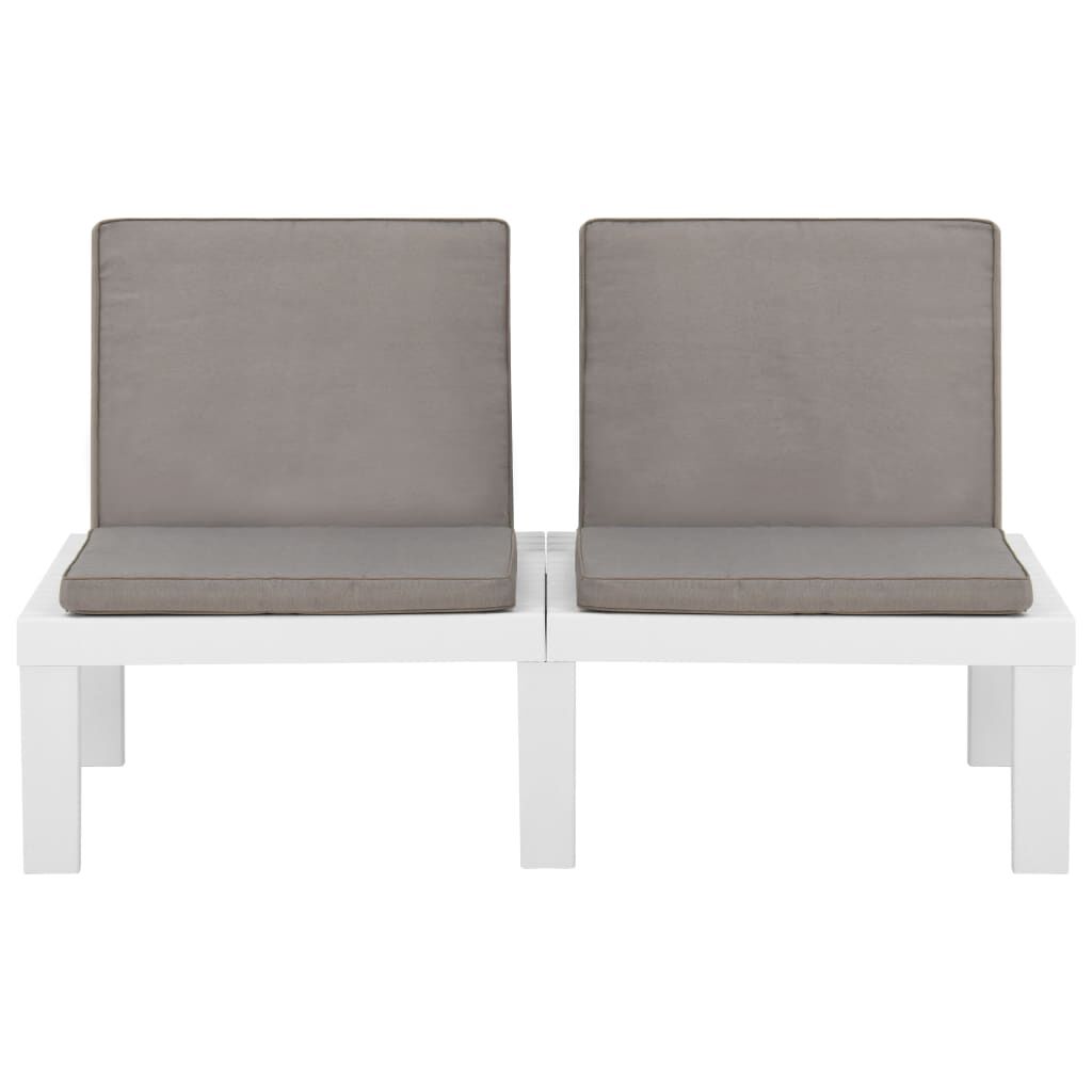 vidaXL 4 Piece Garden Lounge Set with Cushions Plastic White