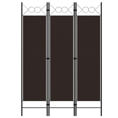 vidaXL 3-Panel Room Divider Brown 120x180 cm