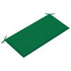 vidaXL Garden Bench with Green Cushion 112 cm Solid Teak Wood