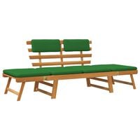 vidaXL Garden Bench with Cushions 2-in-1 190 cm Solid Acacia Wood