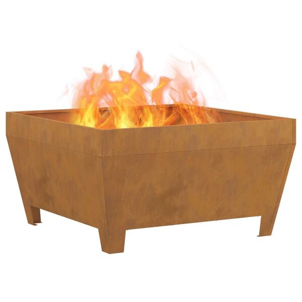 vidaXL Fire Pit Brown 80 x 80 x 43 cm Weathering steel