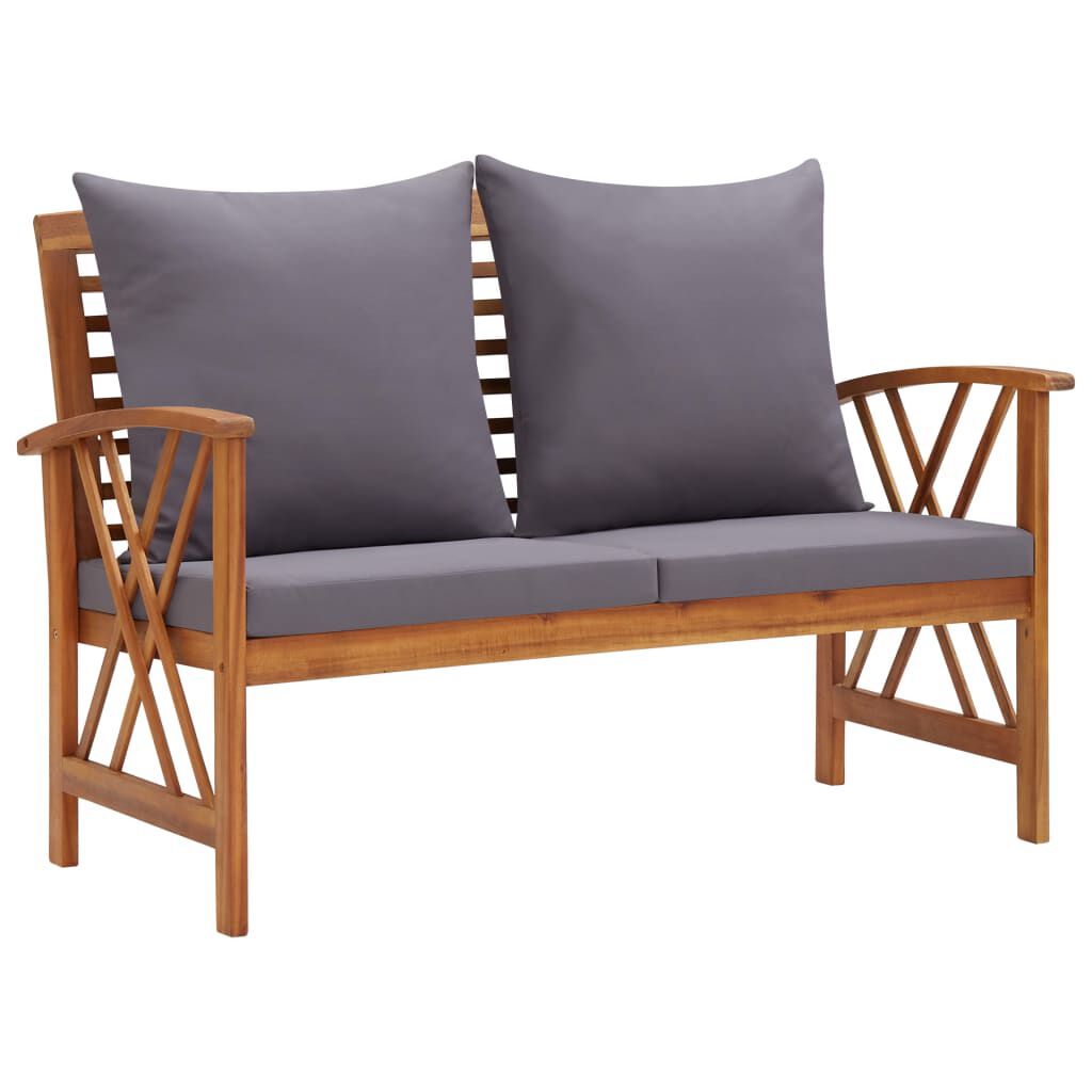 vidaXL 4 Piece Garden Lounge Set with Cushions Solid Acacia Wood