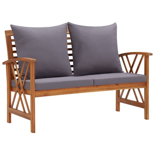 vidaXL 4 Piece Garden Lounge Set with Cushions Solid Acacia Wood
