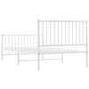 vidaXL Metal Bed Frame without Mattress with Footboard White 100x190cm