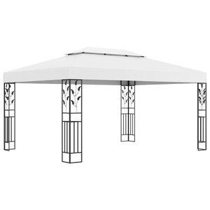 vidaXL Gazebo with Double Roof 3x4 m White