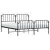 vidaXL Metal Bed Frame without Mattress with Footboard Black 183x213cm