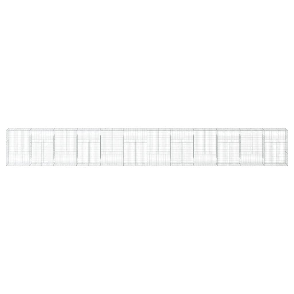 vidaXL Gabion Basket with Cover 1200x50x150 cm Galvanised Iron
