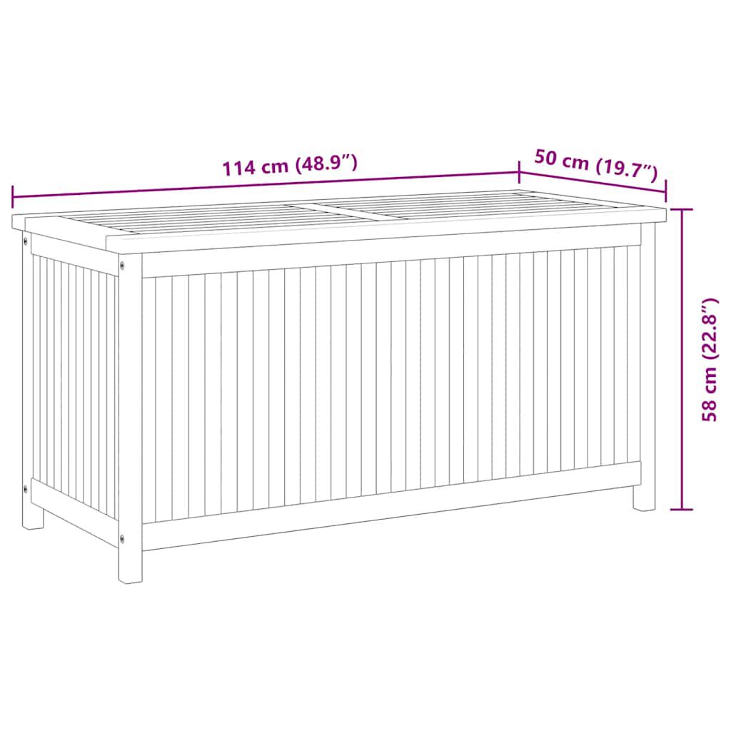 vidaXL Garden Box 114x50x58 cm Solid Wood Teak