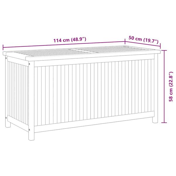 vidaXL Garden Box 114x50x58 cm Solid Wood Teak
