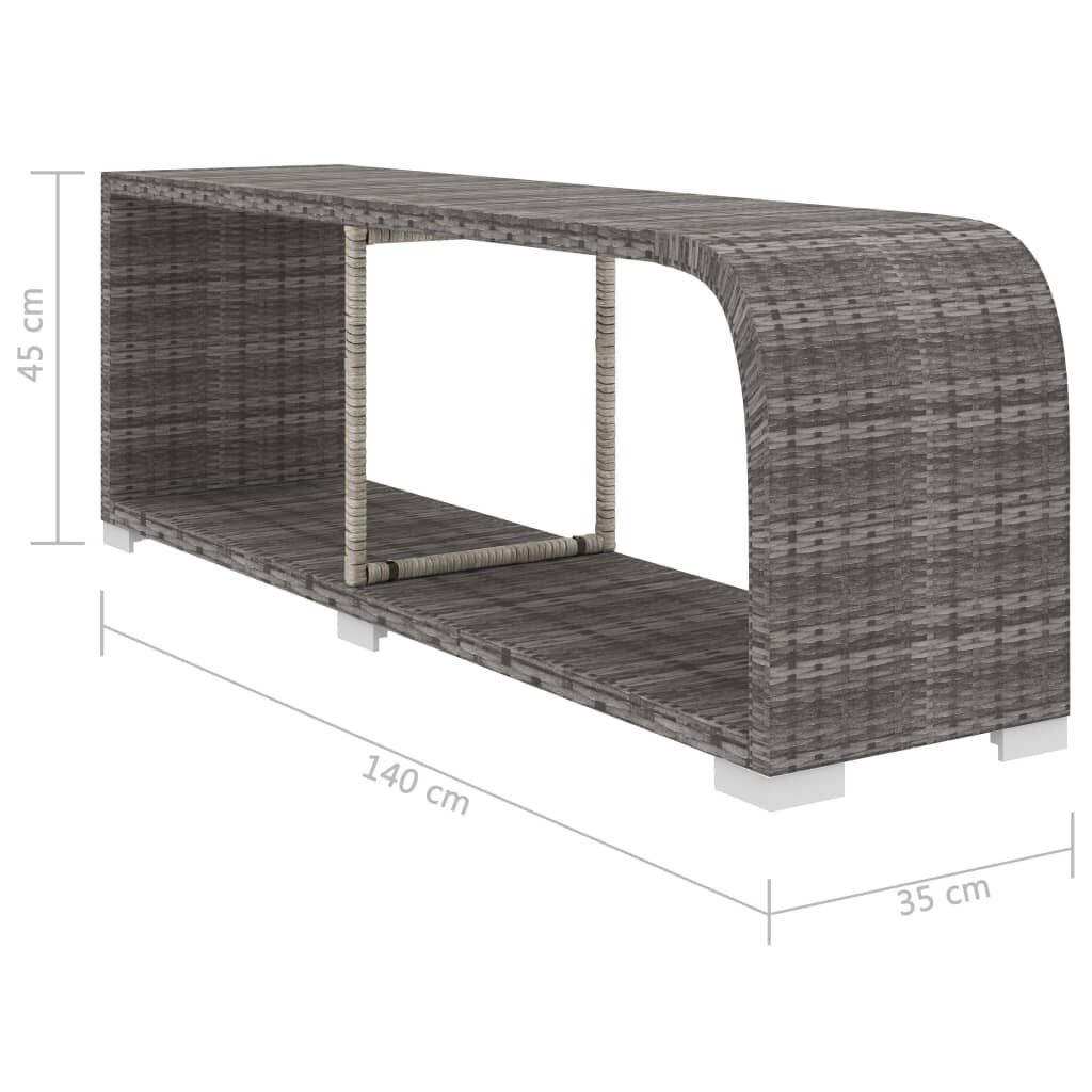 vidaXL 8 Piece Garden Lounge Set with Cushions Poly Rattan Grey