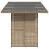 vidaXL Garden Table with Glass Top Beige 190x80x75 cm Poly Rattan
