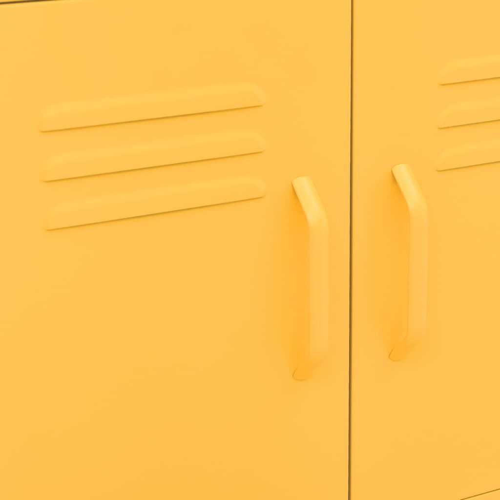 vidaXL Storage Cabinet Mustard Yellow 60x35x56 cm Steel