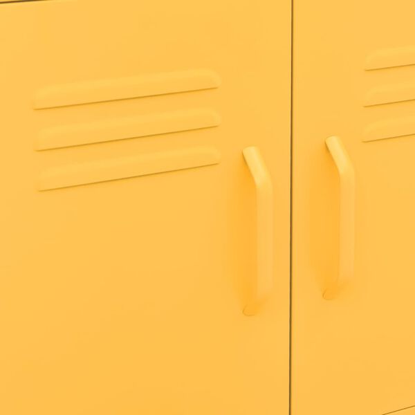 vidaXL Storage Cabinet Mustard Yellow 60x35x56 cm Steel
