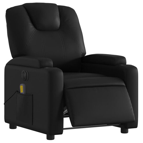 vidaXL Electric Massage Recliner Chair Black Faux Leather