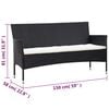 vidaXL 5 Piece Garden Lounge Set With Cushions Poly Rattan Black
